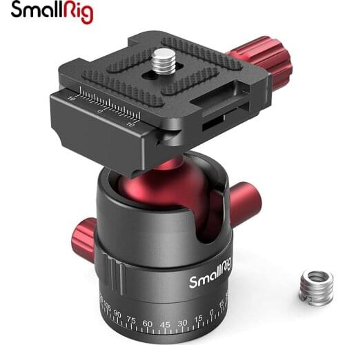 SmallRig Aluminum Panoramic Ball Head holds up to 5kg With 1/4” to 3/8” screw adapter 3034