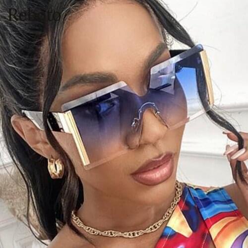 Oversized Square Sunglasses Women Fashion Luxury Brand Designer Gradient Big Frame Sun Glasses For Men 2021 Trend Colored Shades