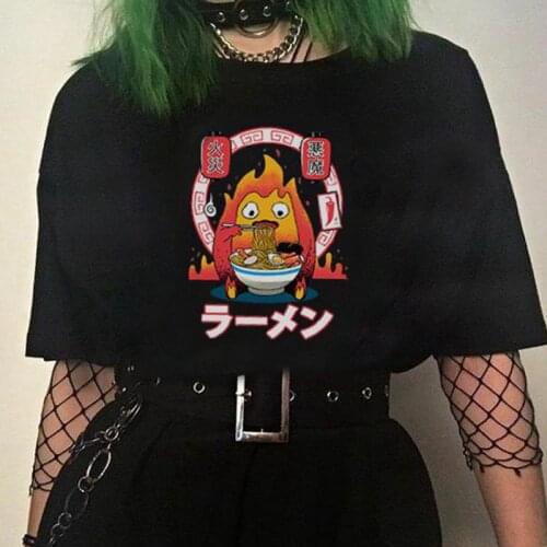 SUNOWE Cute Cartoon T shirt Noodles Cat Casual Ulzzang Tee Tops Japanese Anime Men Women T-shirt Crew Neck Punk Clothes