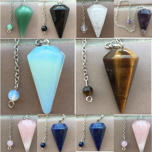 Tiger Eye Opal Aventurine Carnelian Crystal Opal Lapis Lazuli Women Men Pendulum Pendant Bead WB890