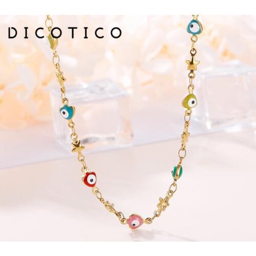 Bohemia Cartoon Eye Chain Necklace For Women Stainless Steel Mujer Collar Choker Lady Fashion Jewelry Accessory Free Shipping