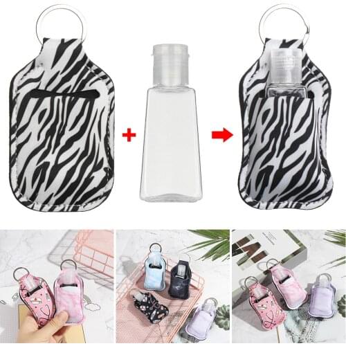 1PC 30ml Hand Sanitizer Bottle Keychain Holder Portable Travel Disinfect Bottle Refillable Disinfection Water Containers