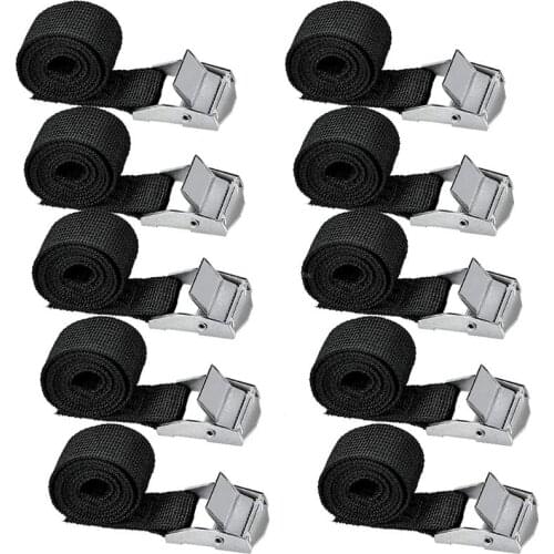 10pcs Black Fastening Strap with Buckle Lashing Straps Backpack Bicycle Carrier