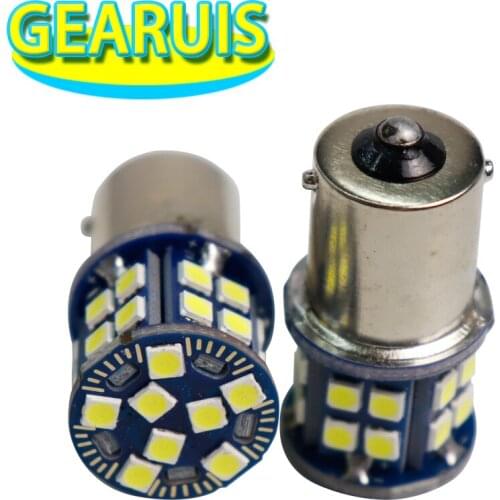 100pcs 1156 BA15S 1157 BAY15D 28 SMD 3030 LED 2 chips 74440 7443 W21W Turn signal Brake light White Amber 12V or 24V for choose