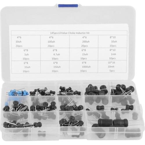 145Pcs 10uH-10mH 12 Values Choke Inductors Assorted Kit With High Quality