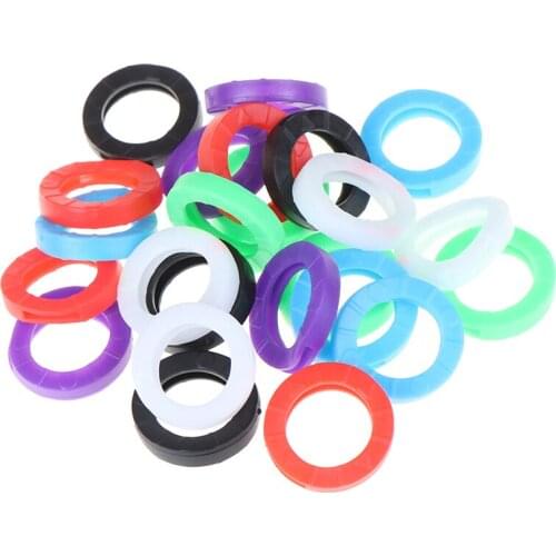 24pcs/LOT Multi Color Random Fashion Hollow Multi Color Rubber Soft Key Locks Keys Cap Key Covers Topper Keyring