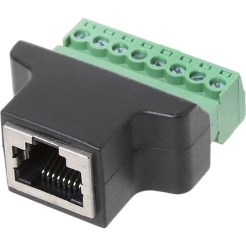 RJ45 Female To Screw Terminal 8 Pin Connector Ethernet Cable Extender Adapter
