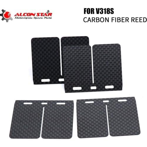 Alconstar- 10pcs/20pcs Motorcycle Motocross Dit Pit Bike Carbon Fiber Flex Dual Stage Intake Reed Valve Pad For Honda CR 80/85