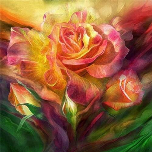 5D DIY Diamond Painting Flowers Rose Cross Stitch Set Full Drill Square Embroidery Mosaic Art Picture of Rhinestones Decor Sale