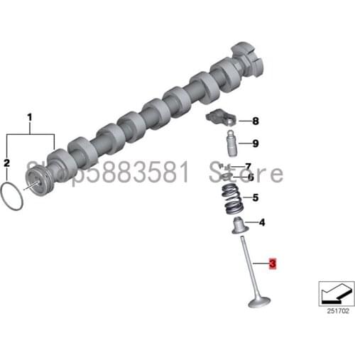 CAR intake valve bmF20 116I F20 118I F30 316I Engine intake valve oil seal Valve stem Top cup Intake and exhaust valve