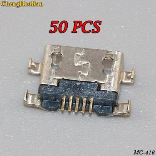 ChengHaoRan 50pcs Micro USB Connector 5pin reverse heavy plate 1.2mm Flat mouth Female For Mobile Phone mini USB jack