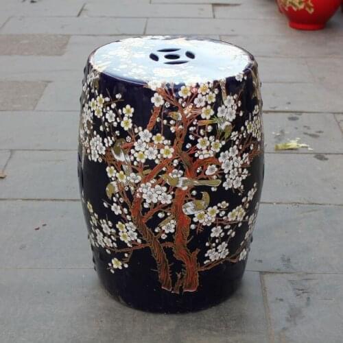 Jingdezhen indoor ceramic Antique home drum porcelain garden stool Glazed hand painted round china ceramic garden stool