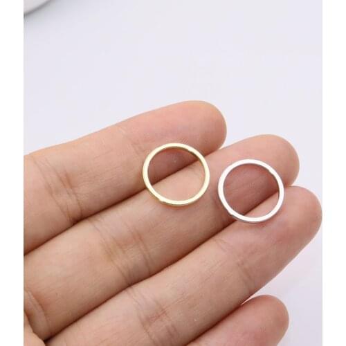 Eruifa 20pcs 12mm High Quality Brass Circle Necklace,Earring Bracelet Jewelry DIY Handmade 2 Colors Gold and Silver