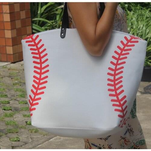 Hot new 6pcs yellow softball white baseball Jewelry Packaging Blanks canvas Tote Bag Kids Cotton Canvas Sports Bags