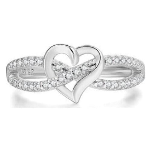 Hot Wholesale Designer Hollow Heart Wedding Rings For Women Trendy Zircon Silver Color Female Jewelry Engagement Party Gifts