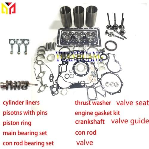 D902 Engine Rebuild Kit & Crankshaft &Valve Overhual Repair Gasket Set For KUBOTA Excavator Tractor Liner Piston Ring Rearing