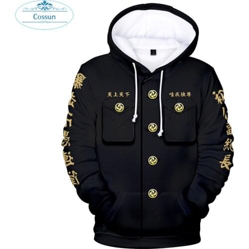 Anime Tokyo Revengers Cosplay Costume Hooded Hoodie Manjiro Sano Ken Ryuguji Coat Sweatshirt Mikey Draken Men for Kids Adults