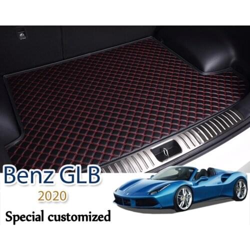 High quality Leather Car Trunk Mat For Mercedes-Benz GLB 2020 7 Seats Cargo Liner Accessories Interior Boot