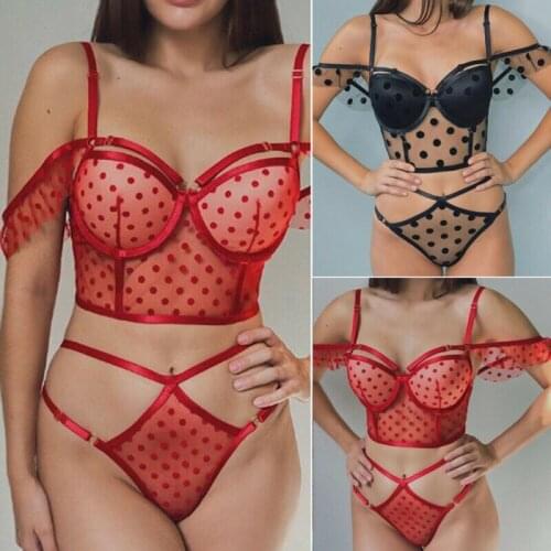 2020 Summer Sexy Women Lingerie Sleepwear 2 Pcs Set Lace Bra and Underwear Thong Set Nightwear Sleepwear for Women Clothing