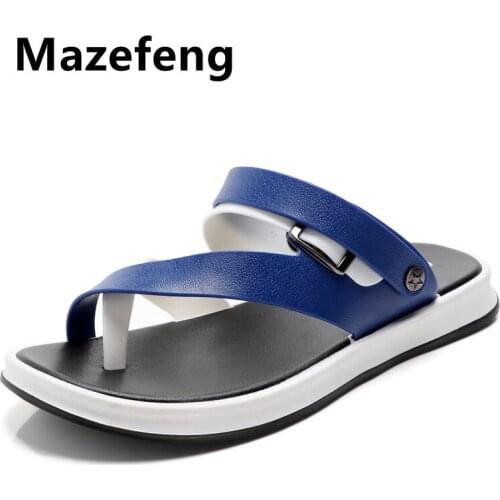 Mazefeng New Mens Sandals Summer 2020 Male Beach Sandals Soft Comfortable Male Outdoor Beach Slippers Slip-ON Man Sandals