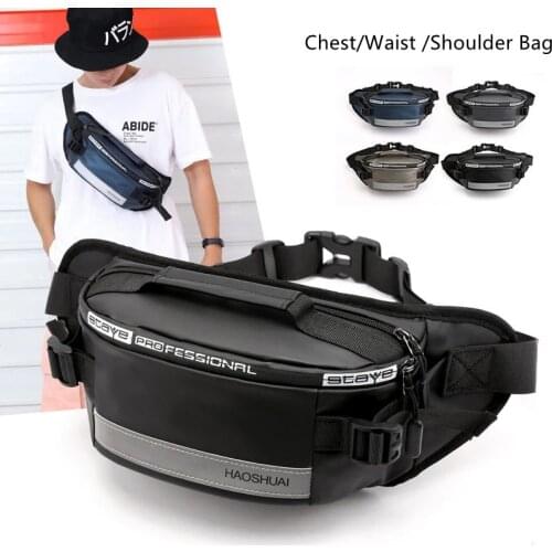 Multifunctional 4in1 Chest Bag Men Summer Bag Reflective Fanny Sholder Bag For Male Teenager Boys Mini Handbag Small Hip Hop