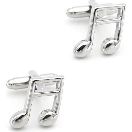 Mens Note Cufflink Copper Material Silver Color