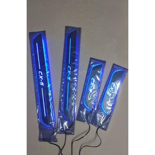 Car styling LED Door Sills scuff For Mazda CX-5 CX5 2017 2018 Acrylic Flow flash blink Welcome pedal Scuff Plate