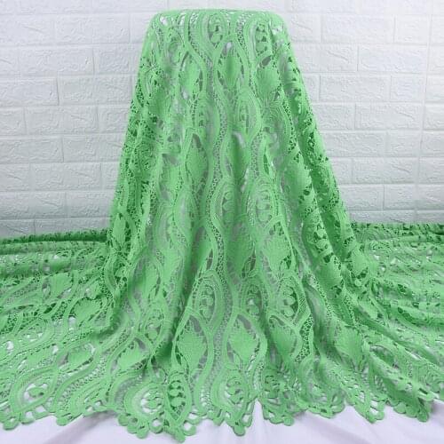 Zhenguiru New Arrival Guipure Cord Green African Fabric Flower Shape French Fabric Mesh Nigerian Fabric For Women Wedding A2020