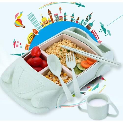 5pcs Dinner Dishes Cartoon Snack Plate Dish Rice Plate Children Dinner Plate Baby Tableware Divided Dishes Fruit Bowl Plate Dish