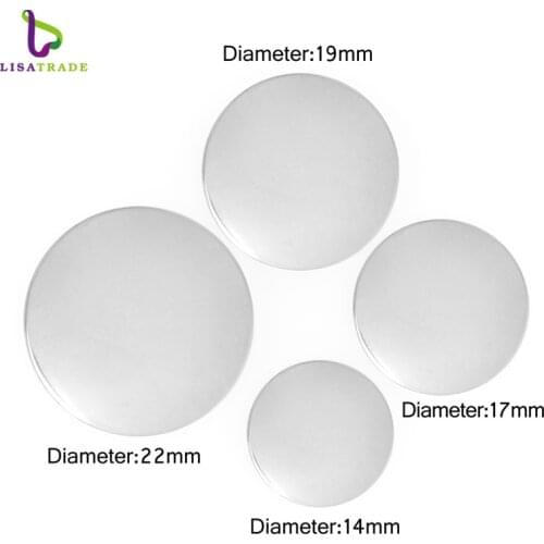 Wholesale 10pcs 14mm/17mm/19mm/22mm 316L Stainless Steel Custom Blank plates fit Floating Charms Glass Lockets LSFP05