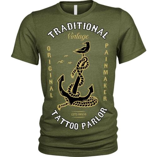 Tattoo Palor T-Shirt vintage anchor pain original Unisex Mens