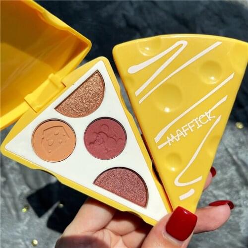 4 Color Cheese Matte Glitter Eyeshadow Palette Shimmer Shine Sequin Eye Shadow Palette Eye Makeup INS Hot Eye Cosmetics