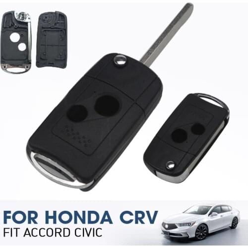 Pcmos 2 Button Remote Flip Folding Key Shell Case Cover For Honda CRV Fit Accord Civic 2006-2008 For HONDA CR-V 2005 - 2009