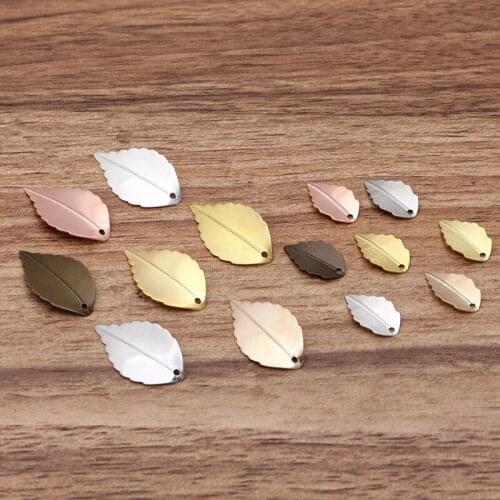 100pcs Metal Brass Leaf Charms Filigree Wraps Leaves Charm DIY Hand Made Accessories For Jewelry Making