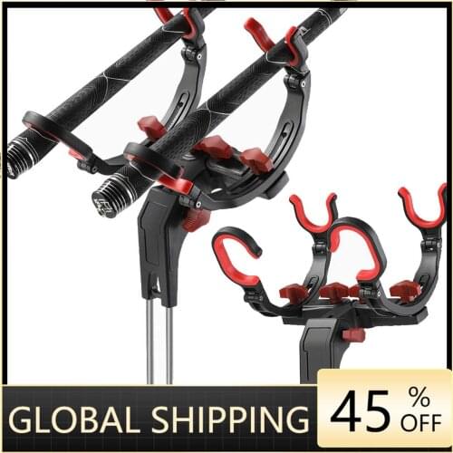 360 Degree Adjustable Fishing Rod Holder Ground for Bank Fish Pole Holder, Hold 2 Rods/poles Fish Pole Holder for Beach