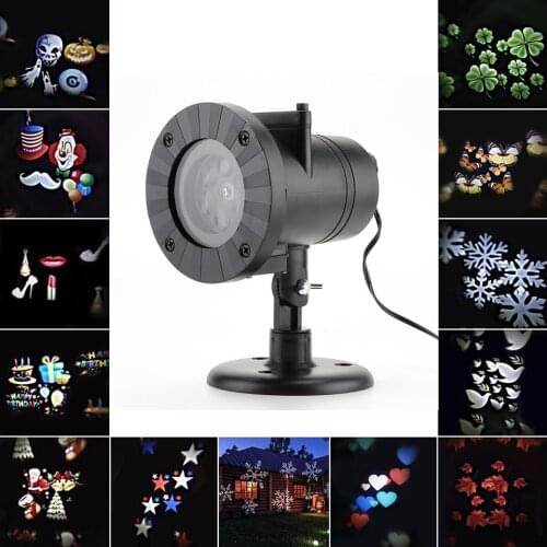 12 Patterns Projector Light Christmas Led Laser Lights Waterproof Outdoor Lawn LED Projection Lamp Wedding Valentines Day Decor