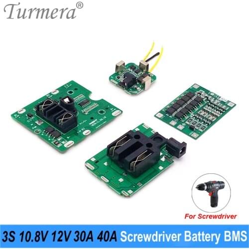 Turmera 14.4V 16.8V 4S 40A 30A BMS Lithium Battery Protection Board Balance DC Plug for Electric Drill Screwdriver Batteries Use