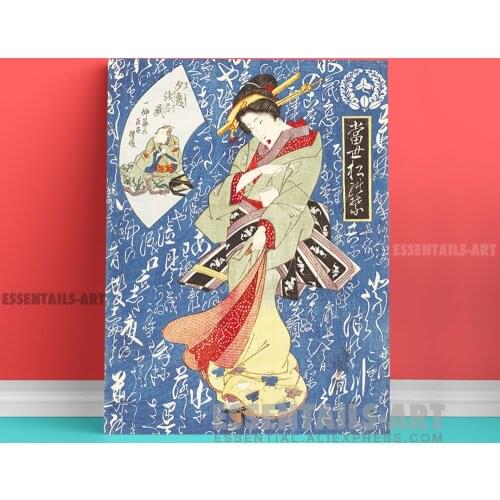 Vintage Japanese style Geisha Ukiyoe Canvas Wall Art Painting Decor Bedroom study Living kid Room Home Decoration Prints