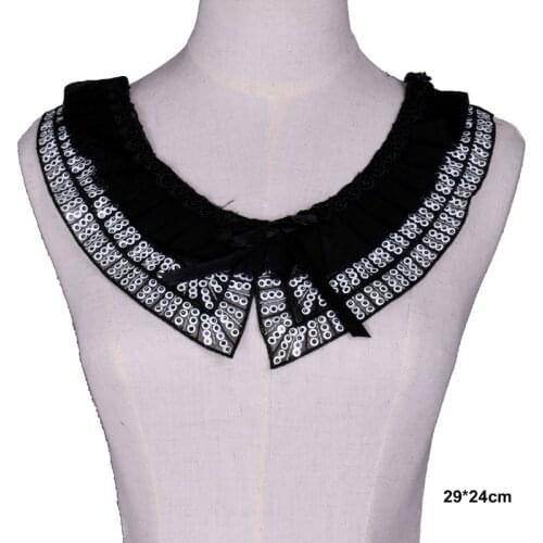 Embroidered Venise Lace Neckline Collar Embellishment Dress Guipure Fabric Sewing Patch Applique Trims Scrapbooking BW202