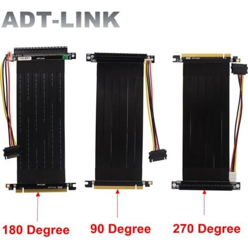 High Speed PCIe x16 To x16 Riser Cable PCIE Gen3.0 BTC Mining GPU Extender Cable With 4P SATA RTX3060 Multi-Card ETH LTC Adapter