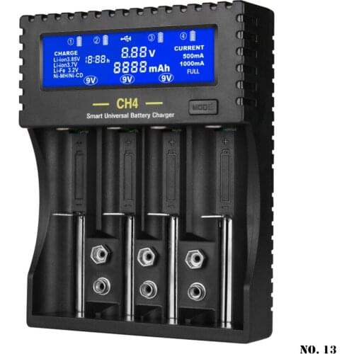 Lithium Ion Battery Charger Ni-MH AA AAA 18650 9V Smart Battery Charger CH4 Compatible & IMR/INR/ICR/Ni-MH/NiCd/LiFePO4 Battery