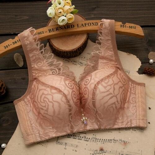 Yasemeen Super Gather Push Up Sexy Bras Wire Free Thick Padded Bras for Small Chest Bras 40B Cup Plus Size Underwear for Women