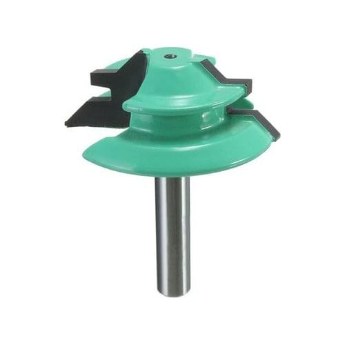 1PC 45 Degree Lock Miter Router Bit 1-1/2" Diameter 1/4" Shank Green Wood Cutter For Woodworking Drilling Power Tools
