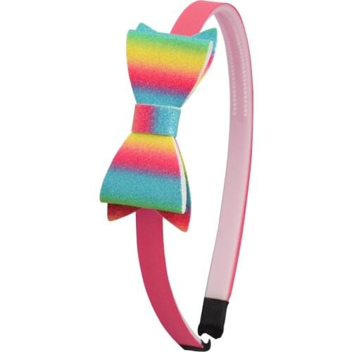 1 Piece Glitter Rainbow Bows Hairbands Bling Bling Headwears Gradient Colorful Sequins Headbands Girls Fashion Hair Accessories