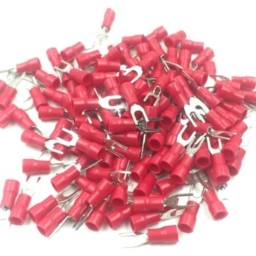 1000 Pcs SV1.25-3.2 AWG 22-16 Red Pre Insulated Fork Terminals Connector
