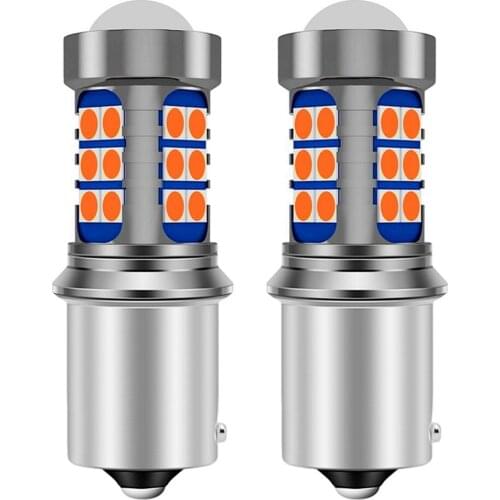 2PCS 1156PY 7507 PY21W BAU15S Super Bright 3030 LED Car Rear Direction Indicator Lamp Auto Front Turn Signals Light Amber Yellow