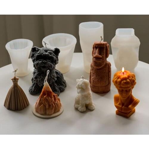 3D DIY Artistic David Plaster Iceberg Stone Statue Candle Silicone Mold Portrait Figure Shape Handmade Wax Mould Soap Making