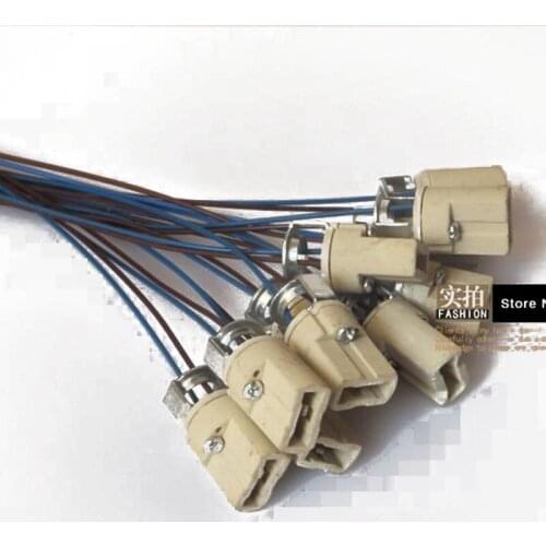 4PCS Cable length 20, 50, 100cm G9 Lamp Base 250V 2A Ceramic Socket G9 Type Halogen Lamp Holder
