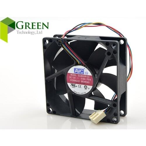 5pcs The Original AVC DL08025R12U 8025 80MM 80*80*25MM Comptuter CPU Case Cooling fan 12V 0.5A with 4pin pwm