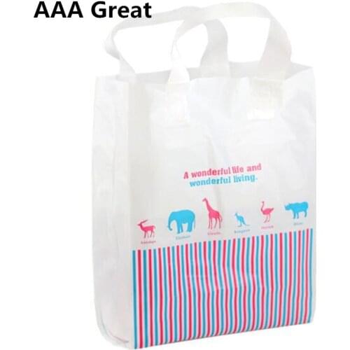 50pcs/Lot Shopping Plastic Bags With Handles Gift Bags Jewelry Cookies Bigs Supermarket Clothes Bags Pouches Shoes New